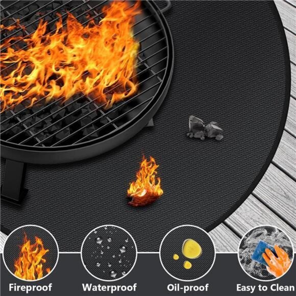 Fire Pit Mat Solo Stove Bonfire Under Grill Mat, Oil-proof‎ Waterproof BBQ Pad - Picture 3 of 6